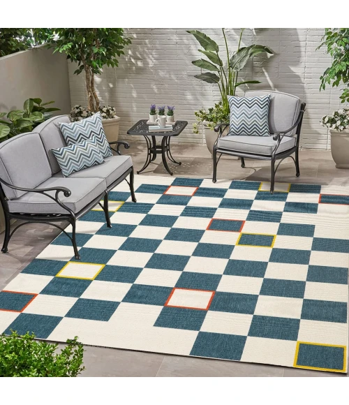 LR Home Mapa Blue MAPAC 2ft. x 3ft. Rectangle Rug