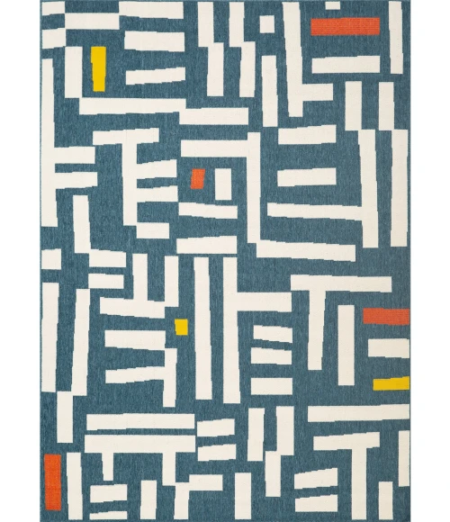 LR Home Mapa Blue MAPAC 8ft. x 9ft.9in. Rectangle Rug