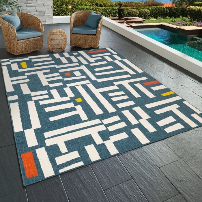 Rugs Town Blue MAPAC 2ft. x 3ft. Rectangle Rug