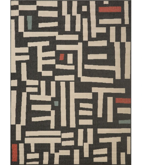 LR Home Mapa Black MAPAC 2ft. x 3ft. Rectangle Rug