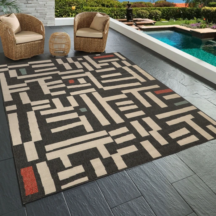 Rugs Town Black MAPAC 2ft. x 3ft. Rectangle Rug