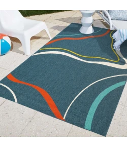 LR Home Mapa Blue MAPAC 8ft. x 9ft.9in. Rectangle Rug