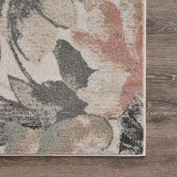LR Home MEADOW 81541 White/ Gray 7'9" X 9'5 Rect. Rug