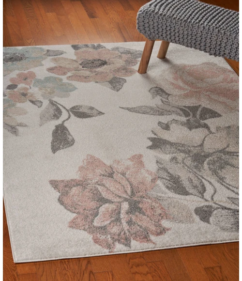 LR Home MEADOW 81541 White/ Gray 5'2"X7'2 Rect. Rug