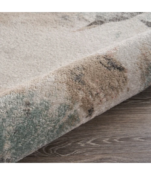 LR Home MEADOW 81546 White/ Light Blue 7'9" X 9'5 Rect. Rug