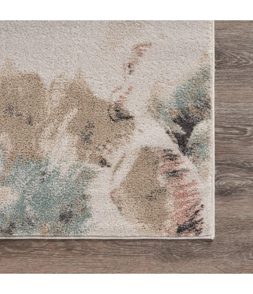 LR Home MEADOW 81546 White/ Light Blue 7'9" X 9'5 Rect. Rug