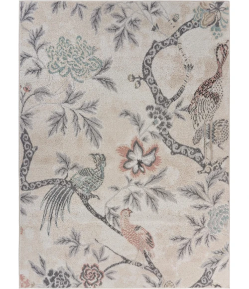 LR Home MEADOW 81547 White/ Ivory 5'2"X7'2 Rect. Rug