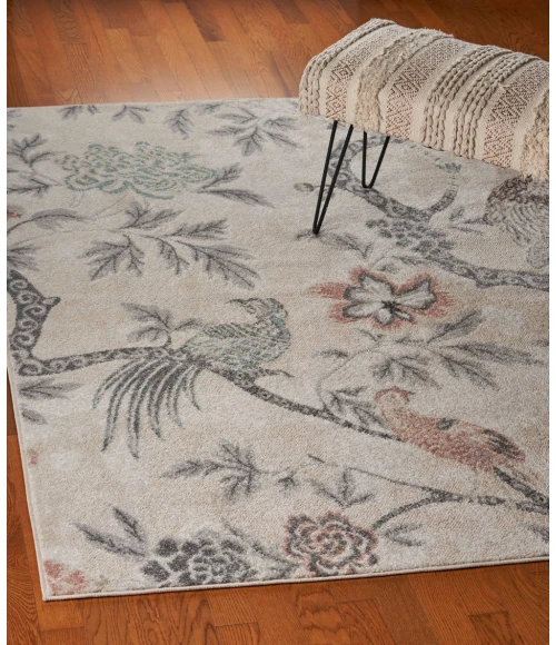 LR Home MEADOW 81547 White/ Ivory 5'2"X7'2 Rect. Rug