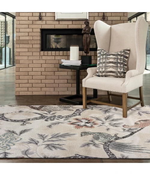 LR Home MEADOW 81547 White/ Ivory 5'2"X7'2 Rect. Rug