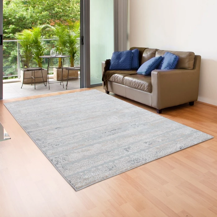 Rugs Town 81636 Harbor Mist/ Coconut Milk 5'3"X7'3 Rect. Rug
