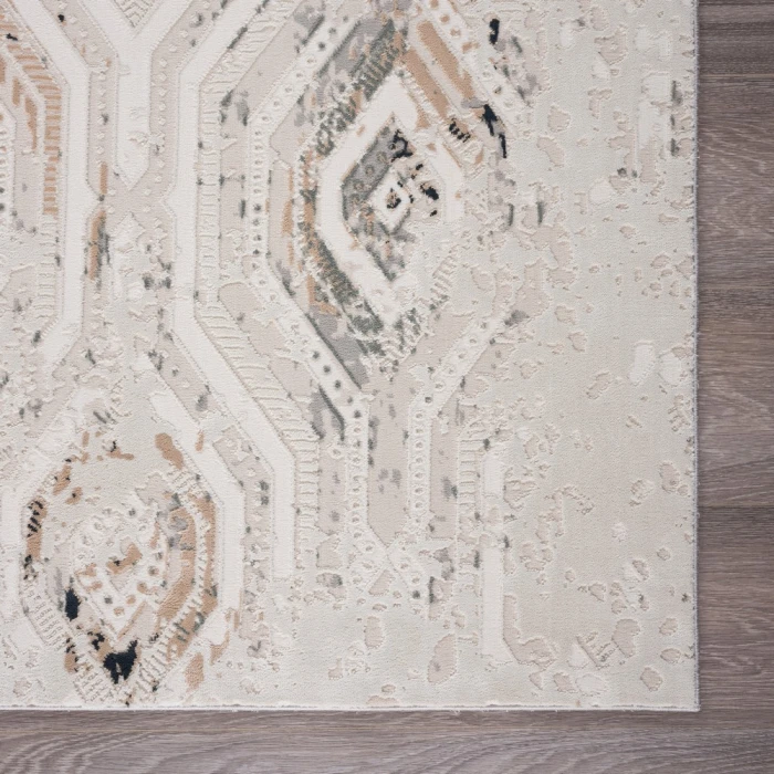 Rugs Town 81640 Coconut Milk/ Gray 5'3"X7'3 Rect. Rug
