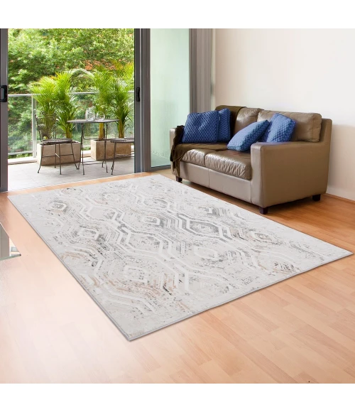 LR Home MICHELLE 81640 Coconut Milk/ Gray 5'3"X7'3 Rect. Rug