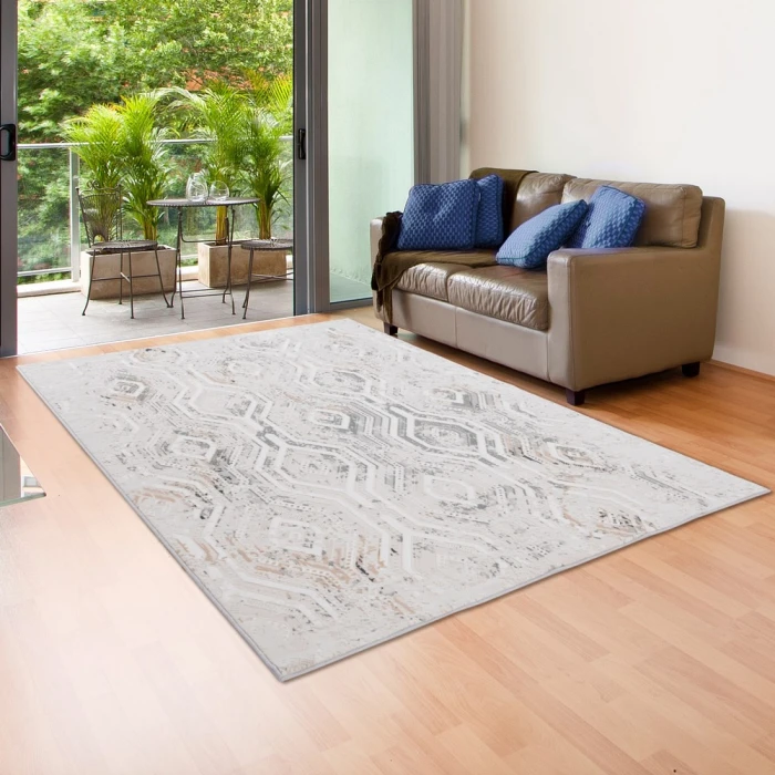 Rugs Town 81640 Coconut Milk/ Gray 5'3"X7'3 Rect. Rug