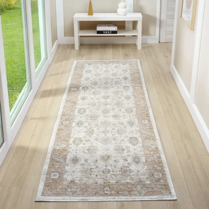 Rugs Town Cream MIRAN 2ft.7in. x 7ft.10in. Runner Rug