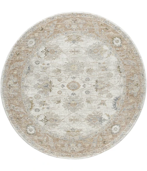 LR Home Miranda Cream MIRAN 6ft.6in. x 6ft.6in. Round Rug