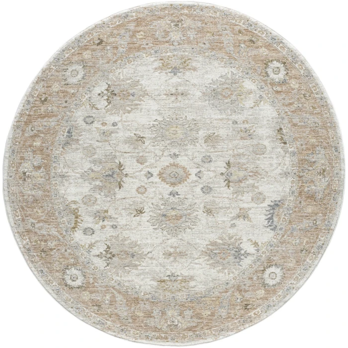 Rugs Town Cream MIRAN 6ft.6in. x 6ft.6in. Round Rug