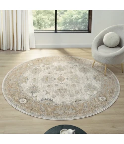 LR Home Miranda Cream MIRAN 6ft.6in. x 6ft.6in. Round Rug