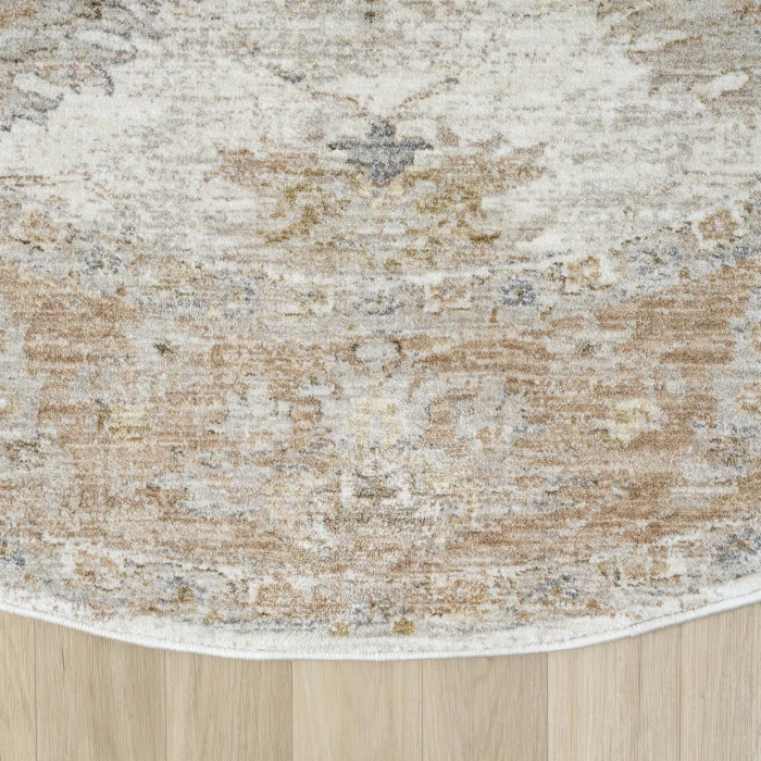 Rugs Town Cream MIRAN 6ft.6in. x 6ft.6in. Round Rug