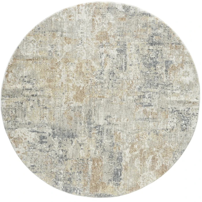 Rugs Town Ivory MIRAN 6ft.6in. x 6ft.6in. Round Rug