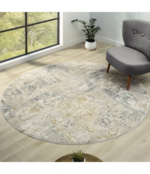 LR Home Miranda Ivory MIRAN 6ft.6in. x 6ft.6in. Round Rug