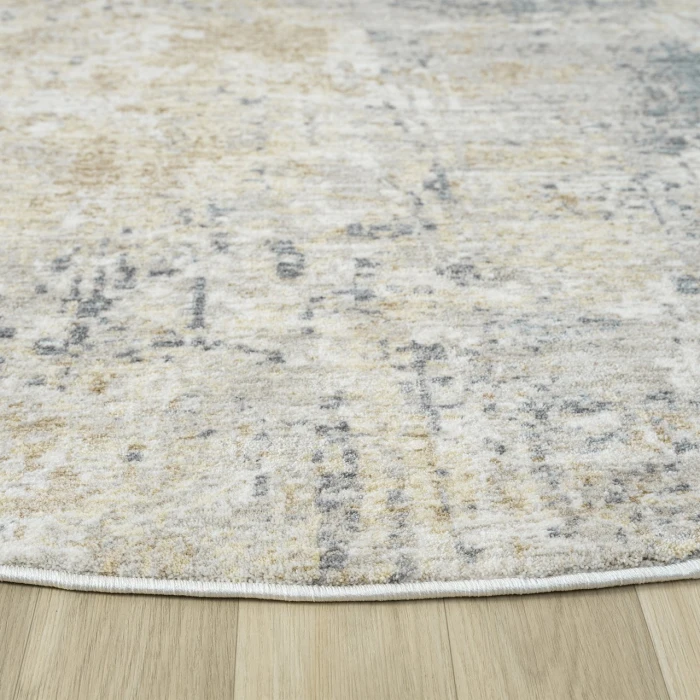 Rugs Town Ivory MIRAN 6ft.6in. x 6ft.6in. Round Rug