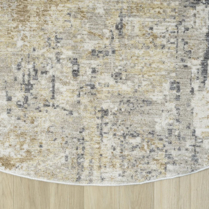 Rugs Town Ivory MIRAN 6ft.6in. x 6ft.6in. Round Rug