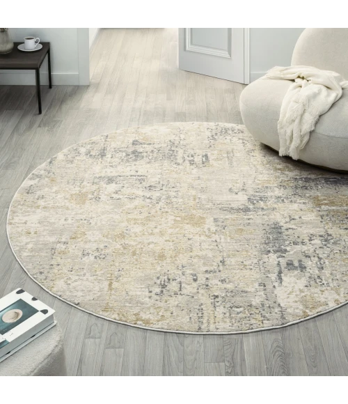 LR Home Miranda Ivory MIRAN 6ft.6in. x 6ft.6in. Round Rug