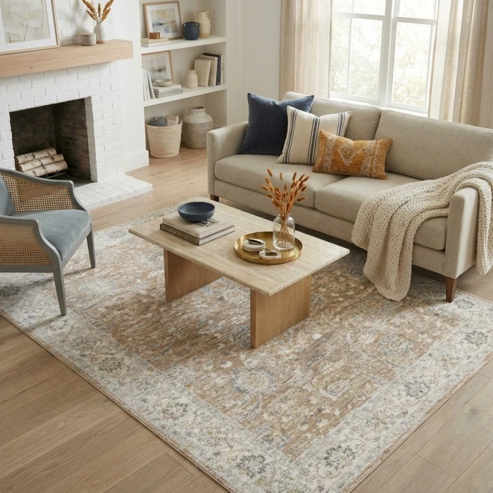 Rugs Town Tan MIRAN 2ft.3in. x 3ft.6in. Rectangle Rug