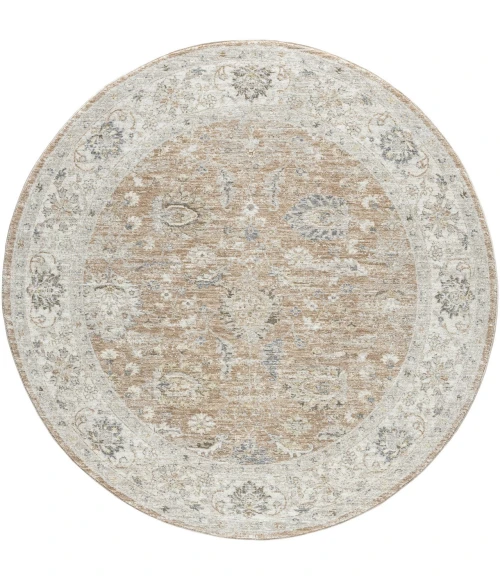 LR Home Miranda Tan MIRAN 6ft.6in. x 6ft.6in. Round Rug