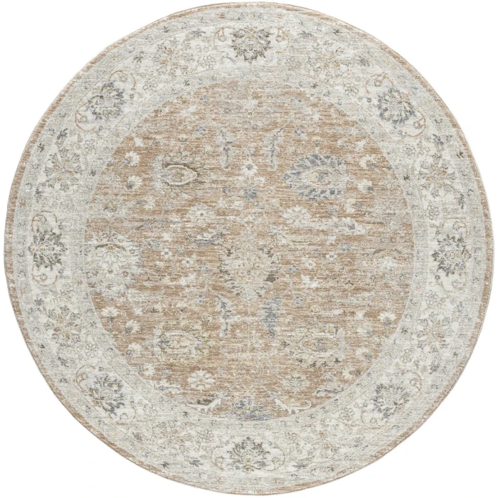 Rugs Town Tan MIRAN 6ft.6in. x 6ft.6in. Round Rug
