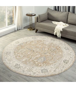 LR Home Miranda Tan MIRAN 6ft.6in. x 6ft.6in. Round Rug
