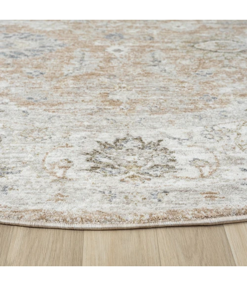 LR Home Miranda Tan MIRAN 6ft.6in. x 6ft.6in. Round Rug