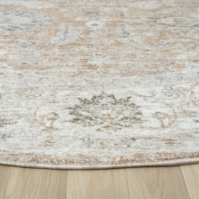 Rugs Town Tan MIRAN 6ft.6in. x 6ft.6in. Round Rug