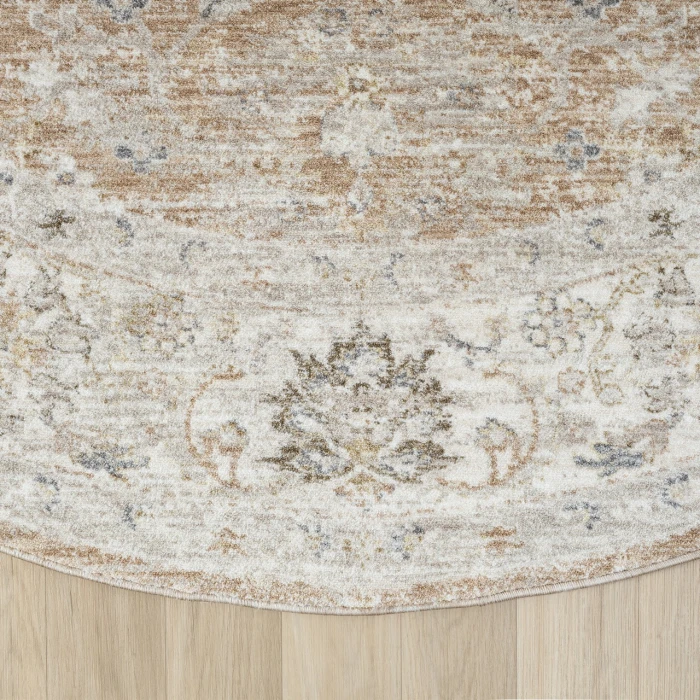 Rugs Town Tan MIRAN 6ft.6in. x 6ft.6in. Round Rug