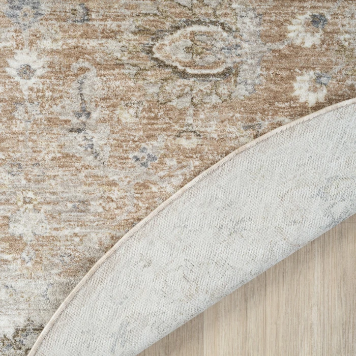 Rugs Town Tan MIRAN 6ft.6in. x 6ft.6in. Round Rug
