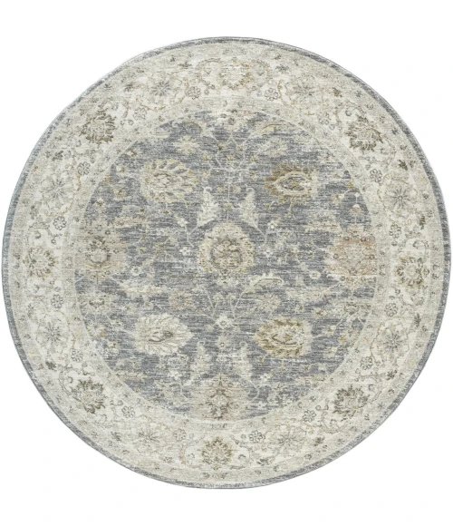 LR Home Miranda Blue MIRAN 6ft.6in. x 6ft.6in. Round Rug