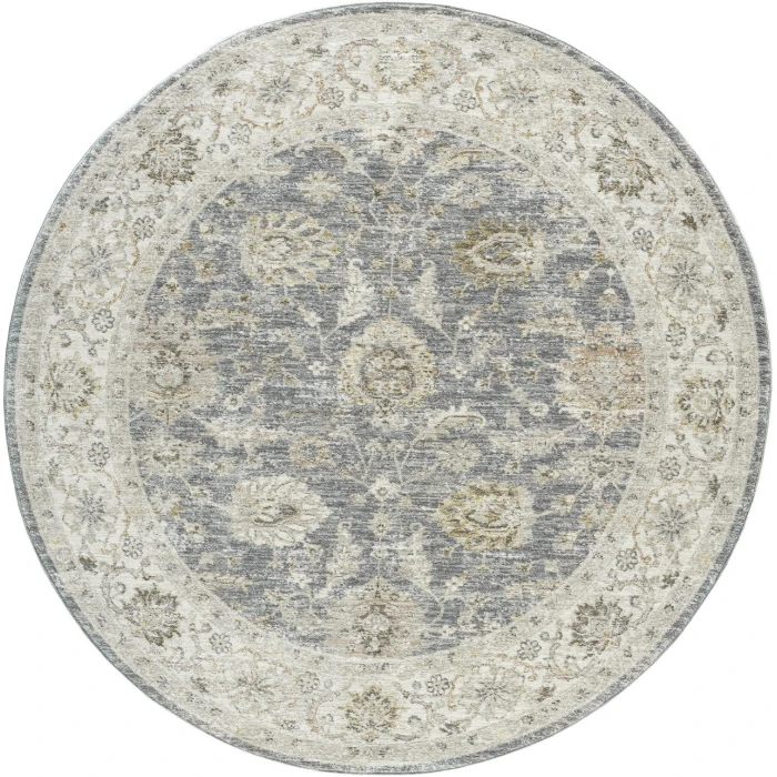 Rugs Town Blue MIRAN 6ft.6in. x 6ft.6in. Round Rug