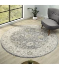 LR Home Miranda Blue MIRAN 6ft.6in. x 6ft.6in. Round Rug