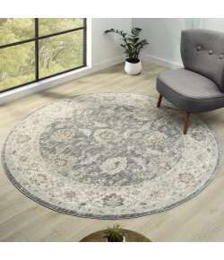 LR Home Miranda Blue MIRAN 6ft.6in. x 6ft.6in. Round Rug