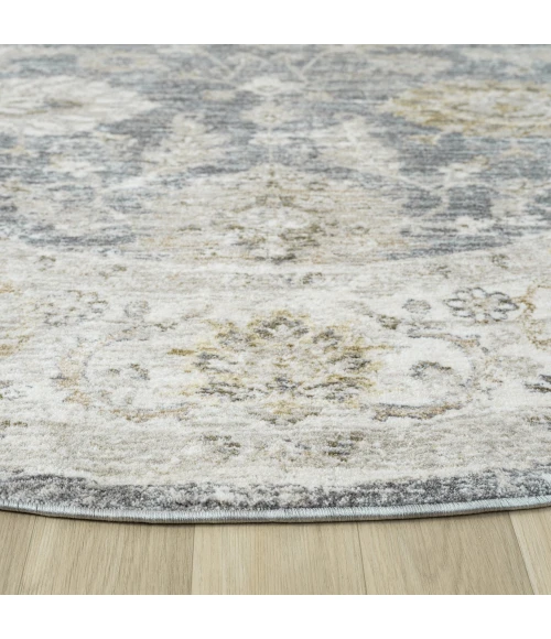 LR Home Miranda Blue MIRAN 6ft.6in. x 6ft.6in. Round Rug