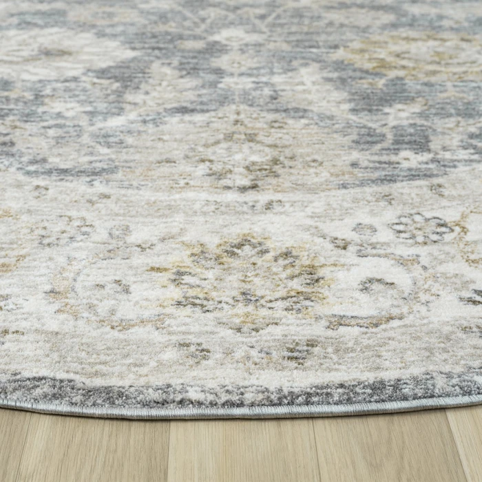 Rugs Town Blue MIRAN 6ft.6in. x 6ft.6in. Round Rug