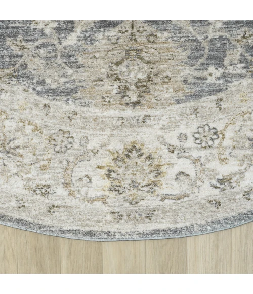 LR Home Miranda Blue MIRAN 6ft.6in. x 6ft.6in. Round Rug