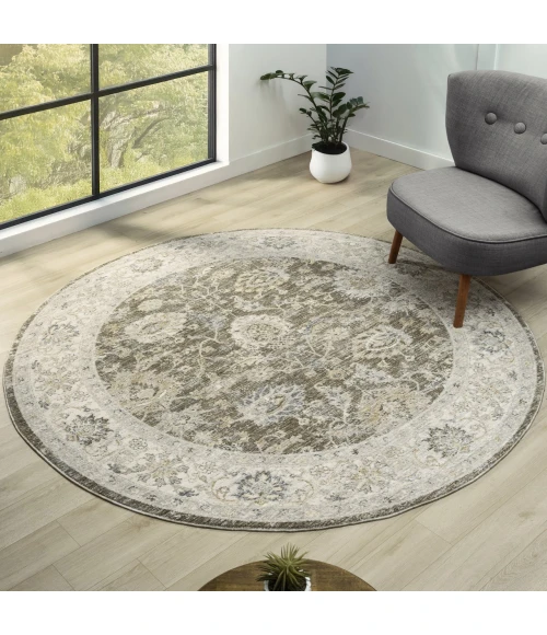 LR Home Miranda Green MIRAN 6ft.6in. x 6ft.6in. Round Rug