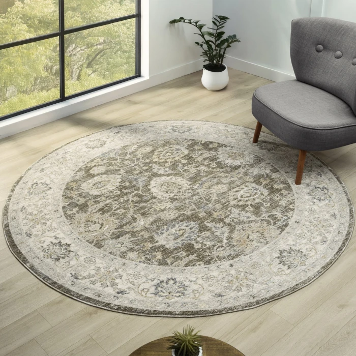 Rugs Town Green MIRAN 6ft.6in. x 6ft.6in. Round Rug