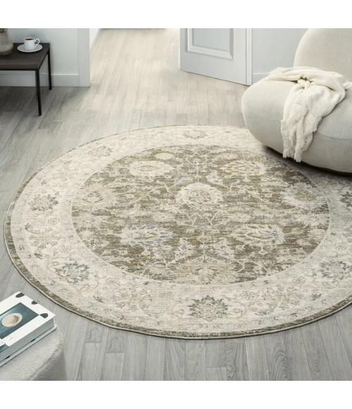 LR Home Miranda Green MIRAN 6ft.6in. x 6ft.6in. Round Rug
