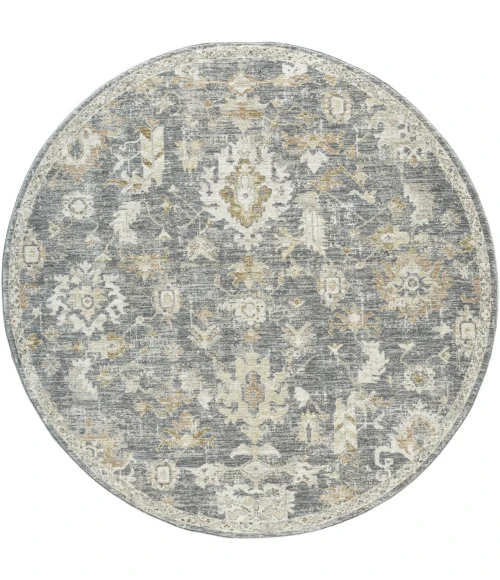 LR Home Miranda Blue MIRAN 6ft.6in. x 6ft.6in. Round Rug