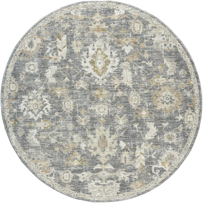 Rugs Town Blue MIRAN 6ft.6in. x 6ft.6in. Round Rug