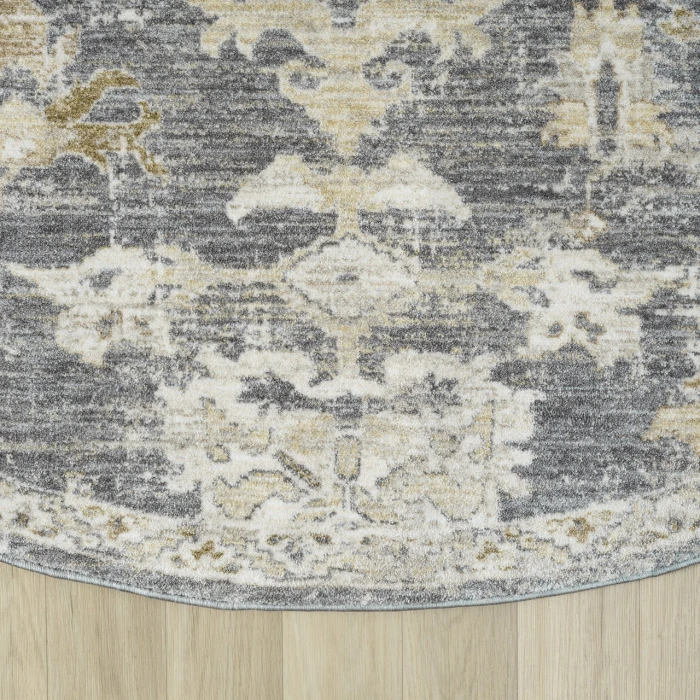 Rugs Town Blue MIRAN 6ft.6in. x 6ft.6in. Round Rug