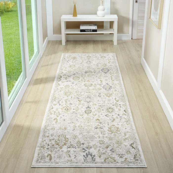 Rugs Town Cream MIRAN 2ft.7in. x 7ft.10in. Runner Rug