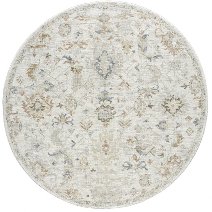 Rugs Town Cream MIRAN 6ft.6in. x 6ft.6in. Round Rug